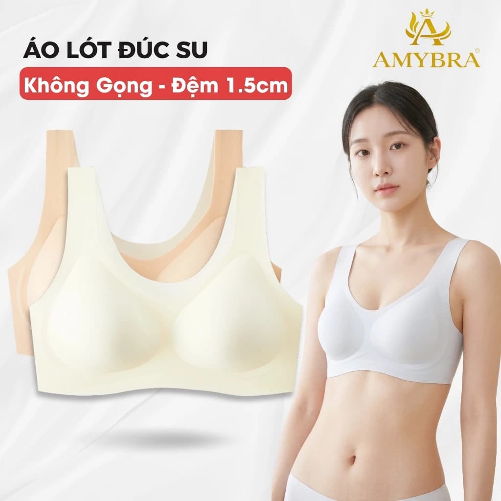 Áo Ngực Nữ Gom Quả Ngăn Chảy Xệ Không Khóa Cài Êm Ái, Áo Lót Không Gọng Tàng Hình AMYBRA A606