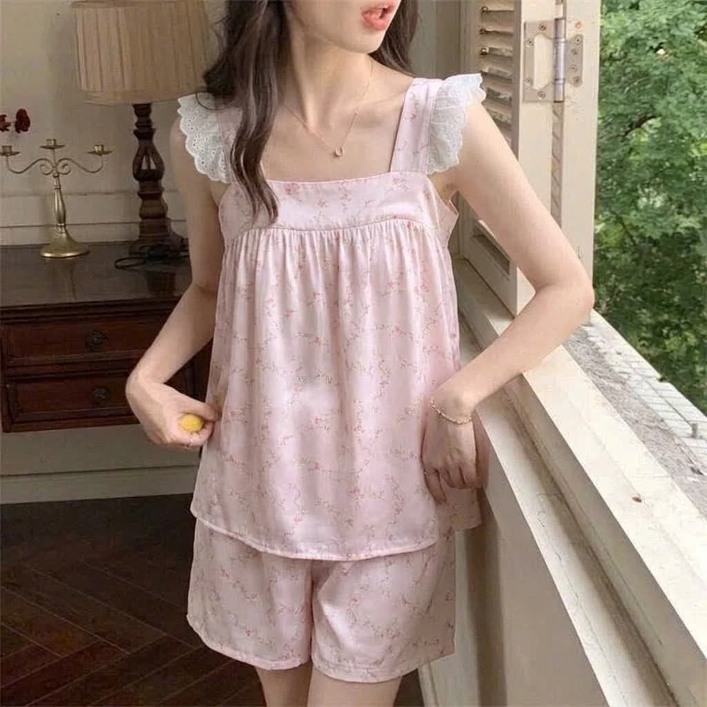 Bộ pijama nữ cánh tiên cổ tròn mặc nhà nhiều màu chất Cotton, Xô Lụa, Đũi, Tole, Lanh  ĐBTK