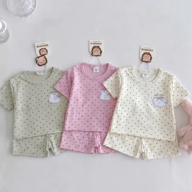 Bộ quần áo chấm bi siêu cute cho bé gái 8-18kg