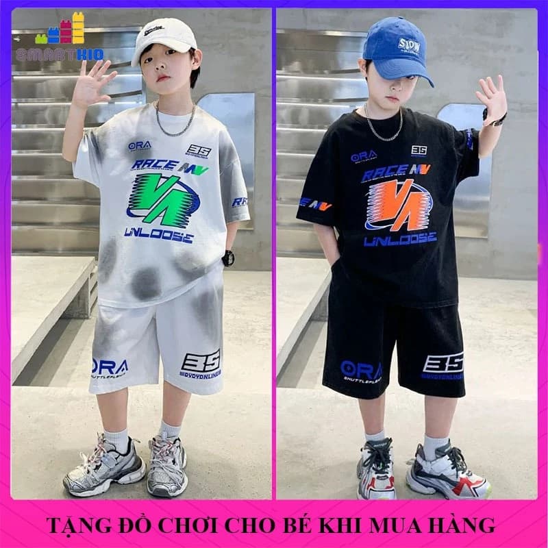 [18-50kg] Bộ quần áo hè bé trai mẫu 35 vải thun cotton 6-16 tuổi. Đồ bộ bé trai, set đồ bé trai, bộ đồ cộc tay bé trai