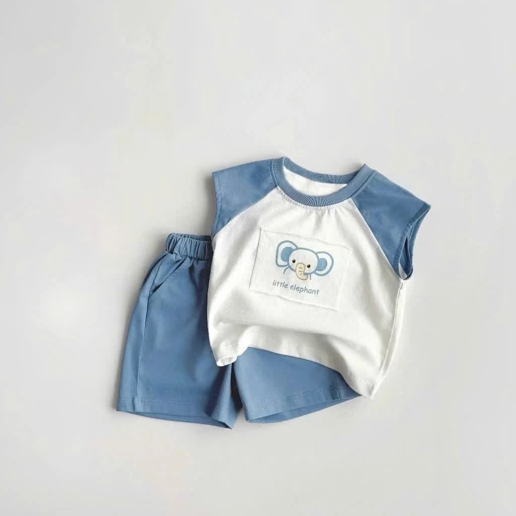Bộ Quần Áo Ba Lỗ Chất Cotton Mềm Mại Thoáng Mát Dành Cho Bé Trai 6-18Kg