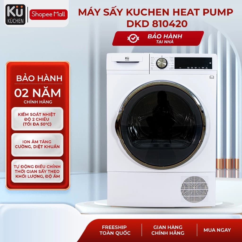 [BẢO HÀNH TẠI NHÀ TRÊN TOÀN QUỐC] MÁY SẤY KUCHEN HEAT PUMP DKD 810420