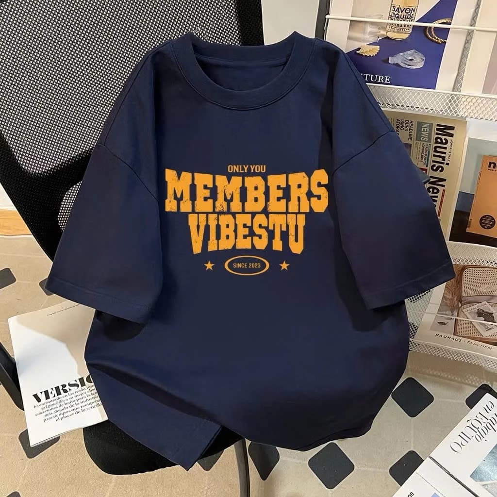 áo phông thun 3158 form rộng chất liệu cotton khô in chữ MEMBERS