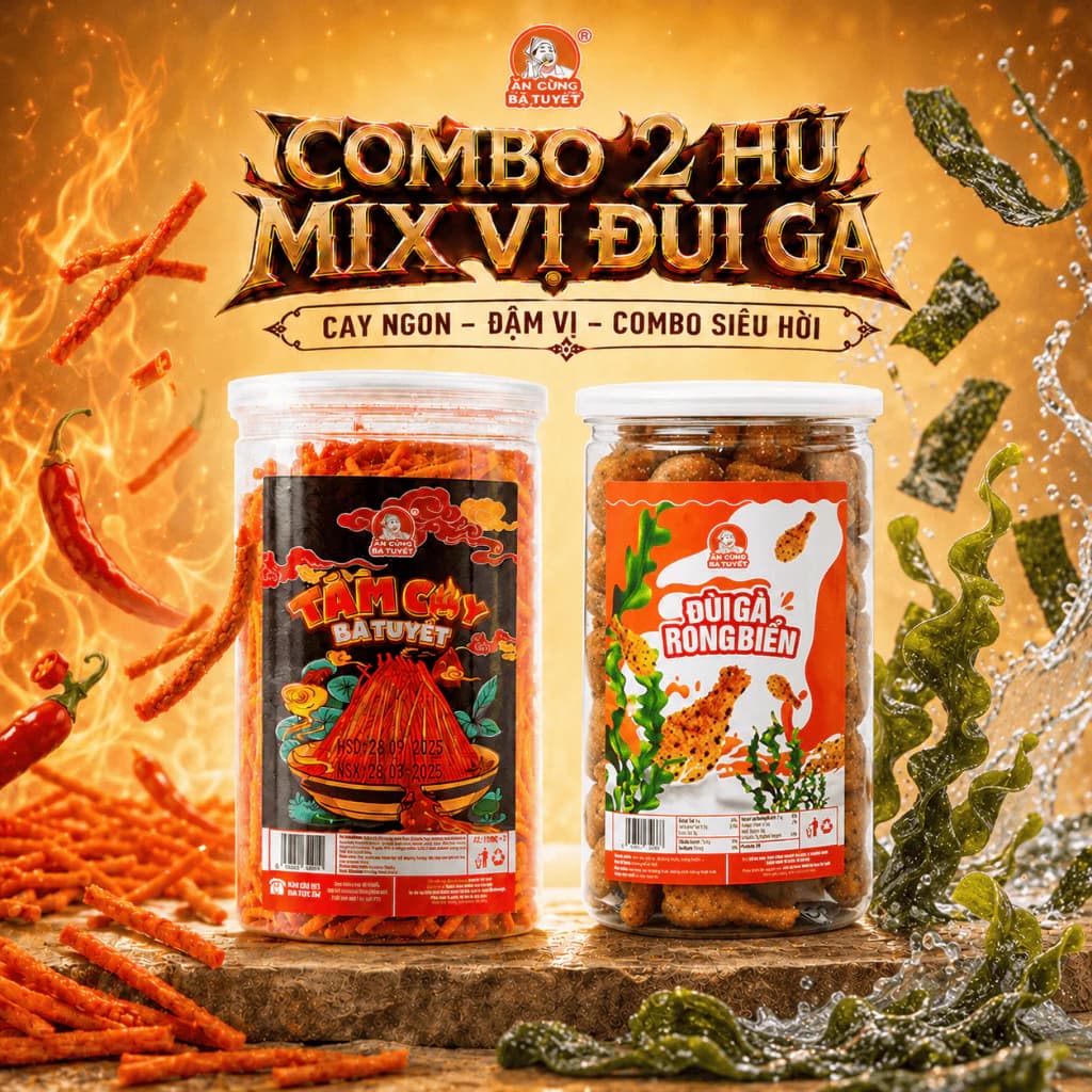 Combo 2 Hũ Mix Vị Đùi Gà  - Ăn Cùng Bà Tuyết M9