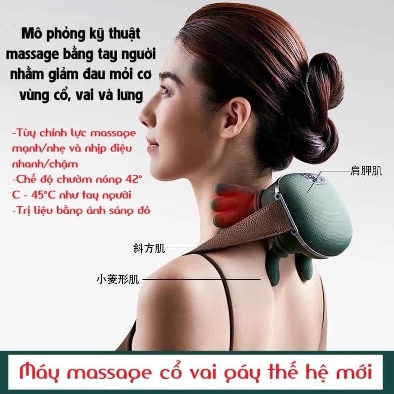 Máy massage cổ vai gáy thế hệ mới 2026 - Mô phỏng kỹ thuật massage bằng tay người (Phiên bản M2Plus của Tinh Diệu)