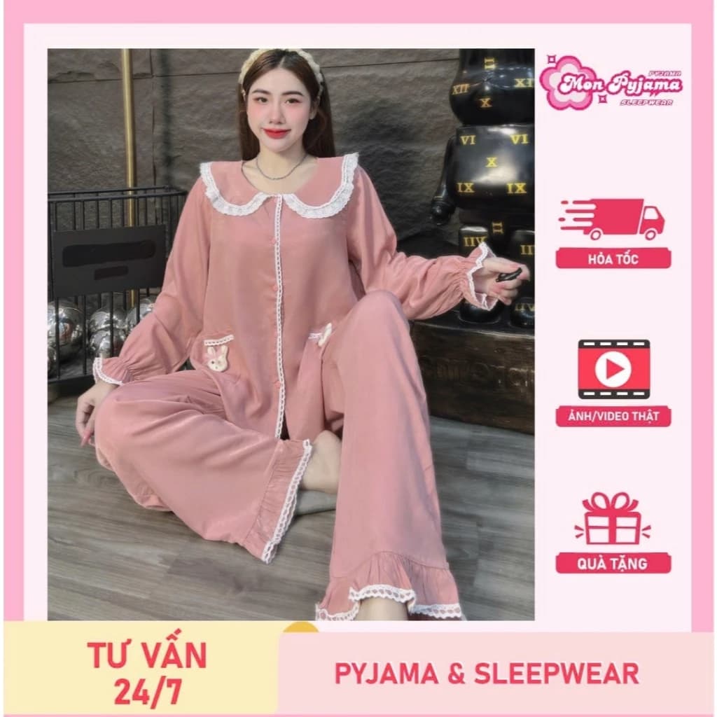 Đồ bộ nữ đồ mặc nhà, đồ ngủ nữ dễ thương,đồ ngủ xinh tiểu thư trơn đủ màu,chất vải lụa cao cấp[390].