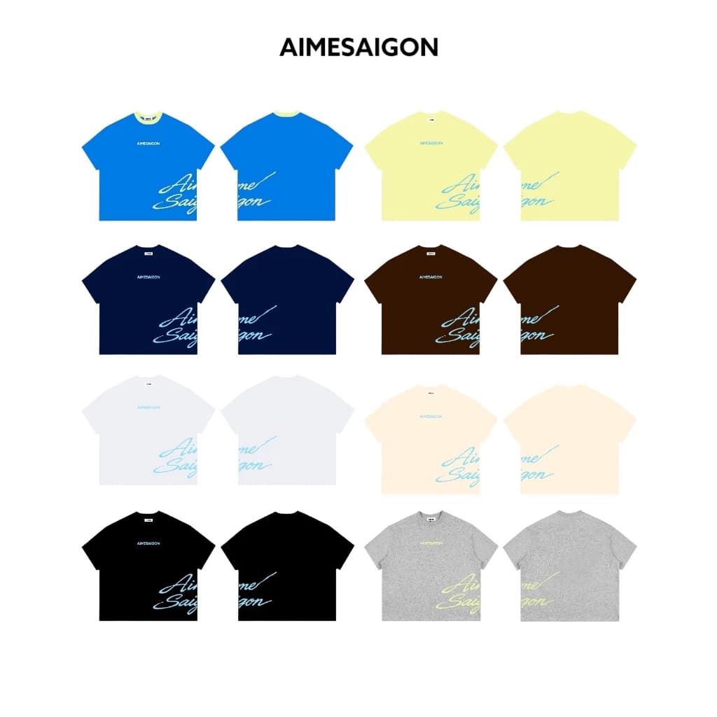 A11 Aimesaigon Áo Thun Big Boxy Local Brand Form Rộng Tay Ngắn Cotton 250gsm "SCRIPT" Nam Nữ  Unisex Mùa Hè