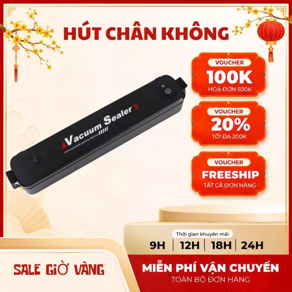 Máy hút chân không thực phẩm Vacuum Sealer- hút không khí triệt để, giữ môi tường chân không lý tưởng bảo quản thức ăn