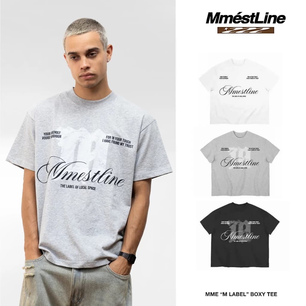 Áo thun MMESTLINE The "M" Label Form Boxy in lụa trame chất vải premium