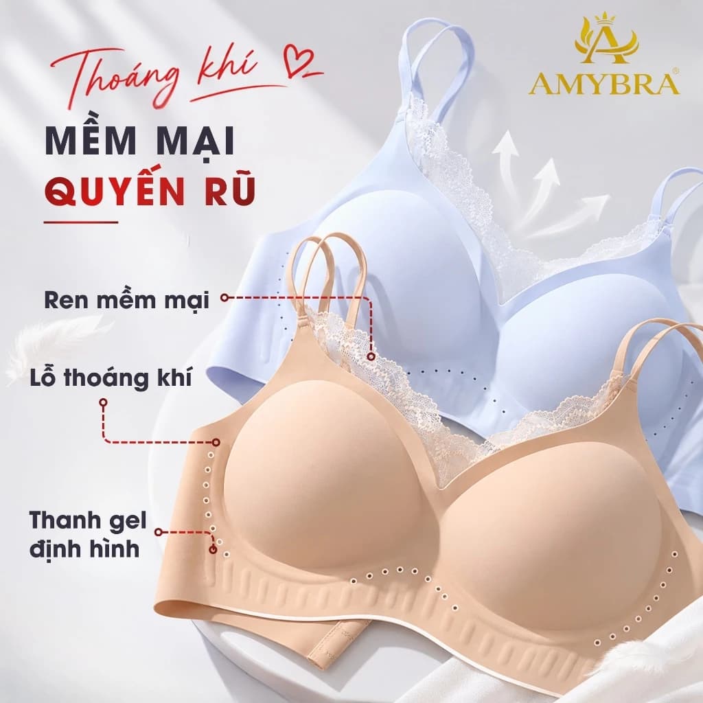 [ Deal Hời ] Áo Ngực Nữ Đúc Su Phối Ren Gợi Cảm, Áo Lót Nữ Đệm Liền 1cm Không Gọng A2606
