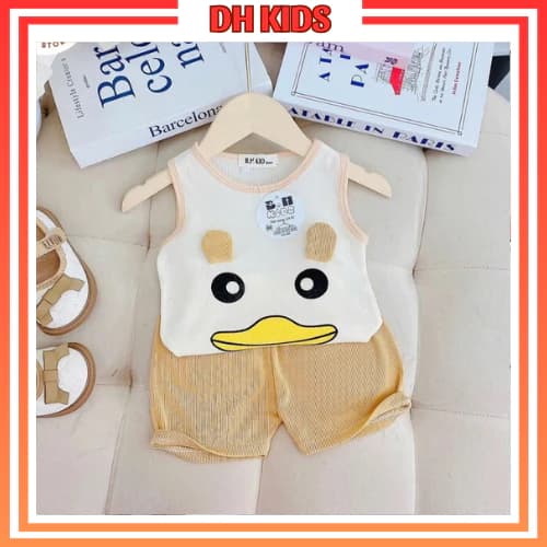 [ B16 ] Bộ quần áo ba lỗ phối màu tai thỏ chất thun tăm mềm mịn dành cho bé trai, bé gái - DH KIDS
