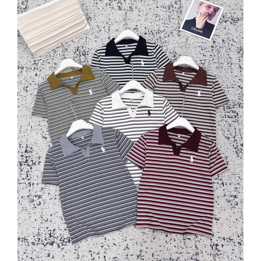 🐎 ÁO POLO TĂM SỌC RETRO – STYLE NĂNG ĐỘNG, CHUẨN GU XUỐNG PHỐ 🐎