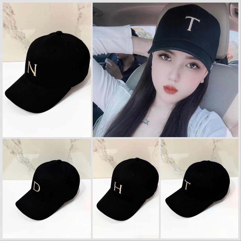 Mũ Lưỡi Trai Thể Thao Korea Cao Cấp Thêu 30 Chữ Cái Bằng Chỉ Kim Tuyến Từ A =>Z , mũ cặp hot 2027 , free size nam nữ