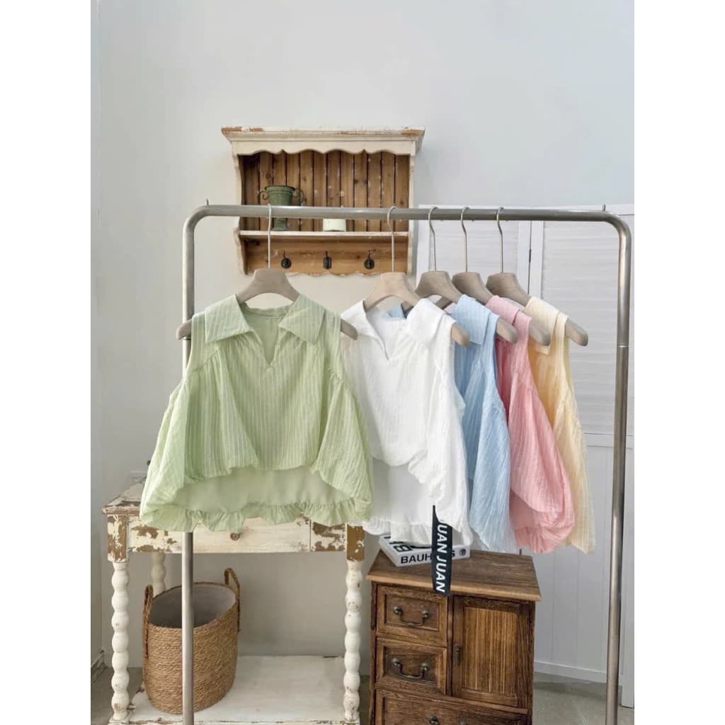 🌿 SƠ MI SÁT NÁCH BABYDOLL KẺ SỌC – STYLE HÀN QUỐC NĂNG ĐỘNG ĐÓN HÈ 🌿