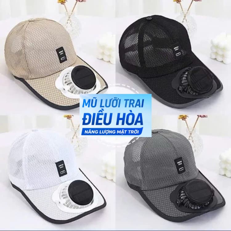 Mũ Lưỡi Trai Quạt Điều Hòa Chống Nóng, Sạc USB Năng Lượng Mặt Trời, Nón Gắn Quạt Mát Cho Mùa Hè Đi Biển, Đi Làm