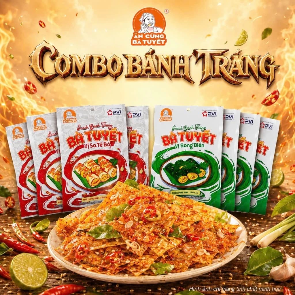 Bánh tráng sa tế và rong biển - Ăn Cùng Bà Tuyết