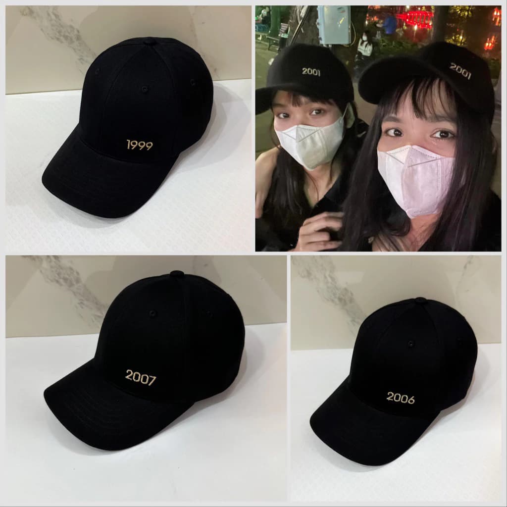 Nón cặp cao cấp thêu năm sinh, Chất Vải Korea phong cách trẻ trung ,  Chống nắng nóng , không phai màu , free size