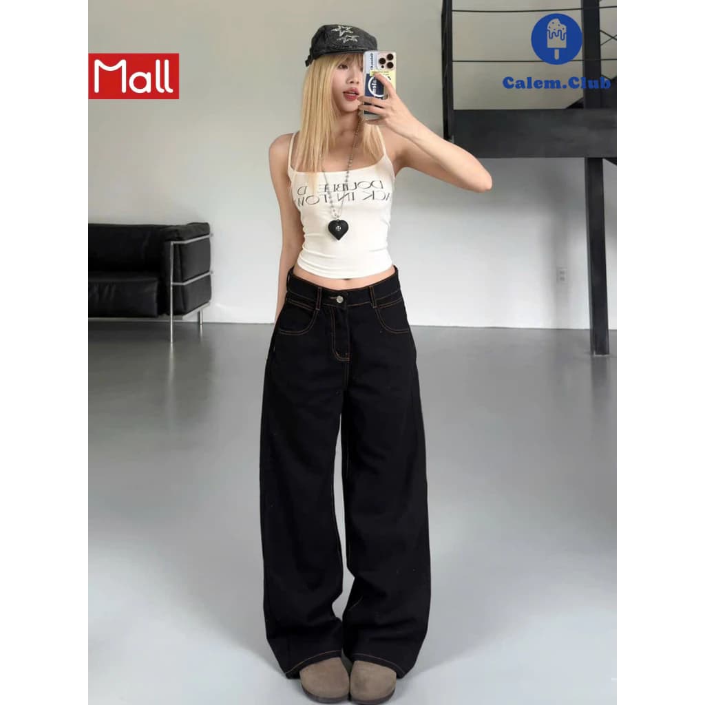Calem.Club - Quần kaki jean Ver.1 dài suông ống rộng form unisex nam nữ quần suông nữ ống rộng