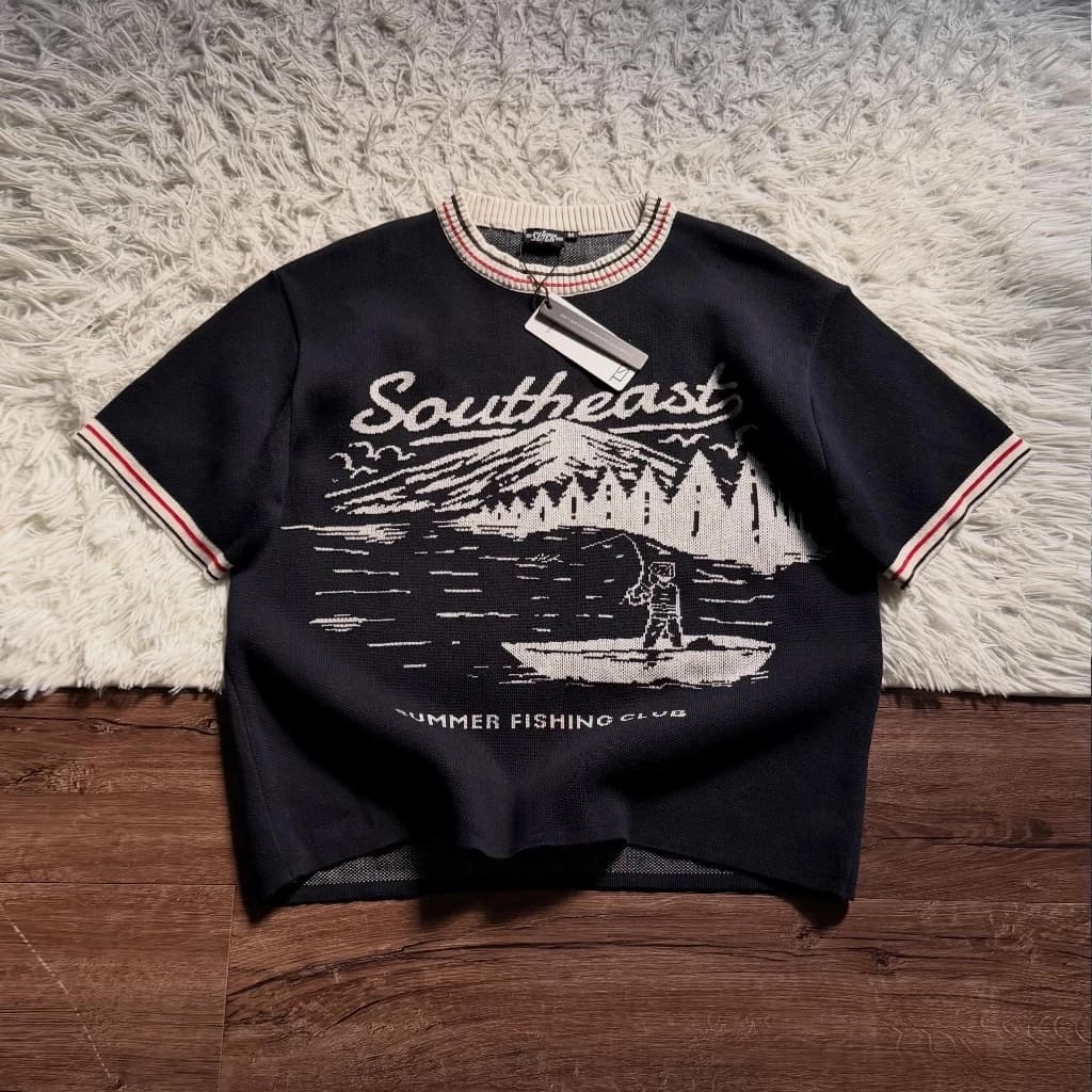 [ New Collection ] SLICK "SOUTHEAST" KNIT LINEN COTTON PREMIUM T-SHIRT FORM BOXY BY THE SLICK WAY UNISEX