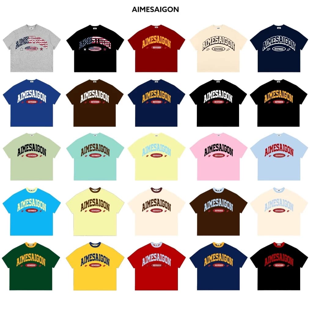 [XX Ver1] Áo Thun Boxy Local Brand Cotton Cổ Tròn Form Rộng Unisex Nam Nữ AIMESAIGON XXVIIIXX Hot Trend Tiffany Unisex