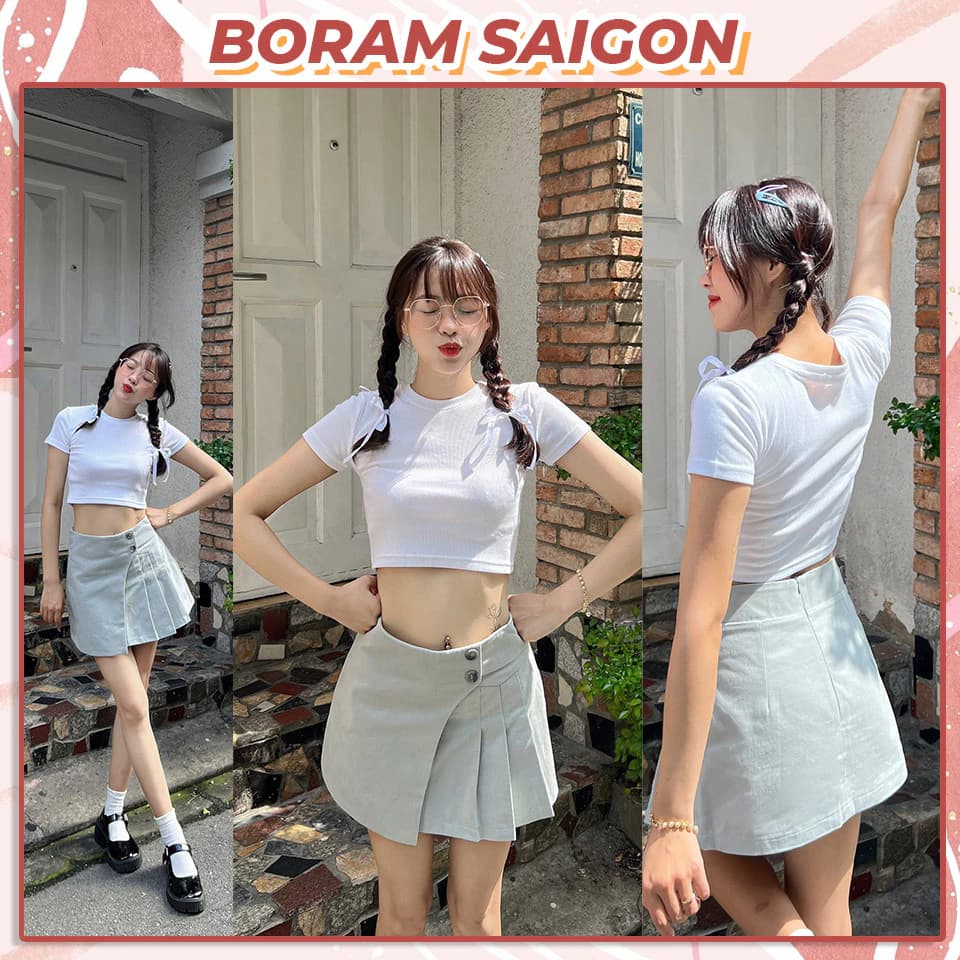 [ĐỒNG GIÁ 39K] Chân Váy Xếp Ly, Áo Croptop Basic , Quần Short Đùi Nữ BORAM