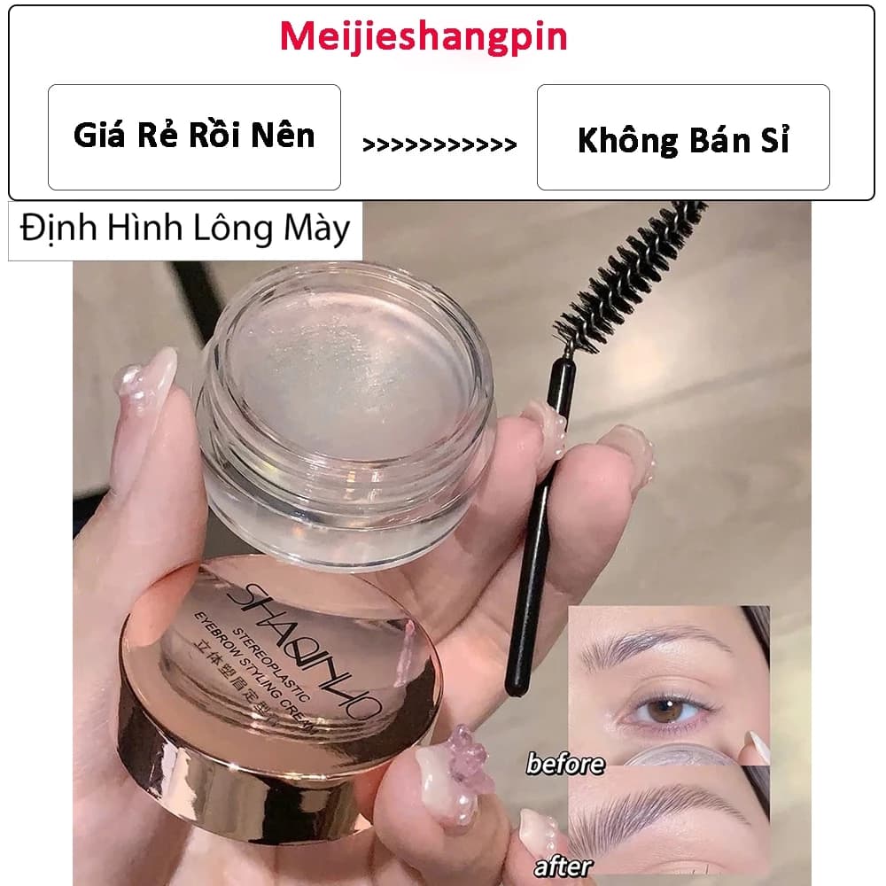 Sáp định hình lông mày vuốt dựng chân mày tự nhiên lâu trôi kèm cọ