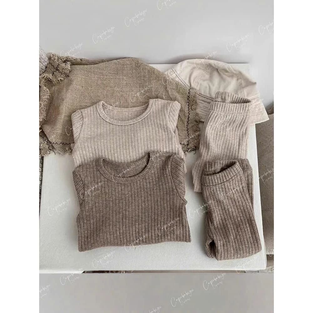 [Combo 2 bộ] Bộ Thun Gân Dài Tay Bé Trai Bé Gái Mềm Mịn Co Giãn cho cả bé trai bé gái [BB04]