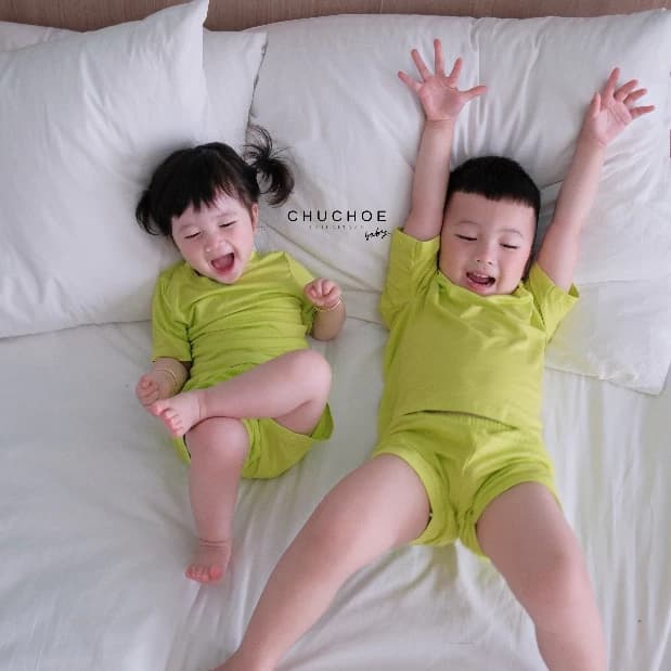 Bộ Thun Lạnh Tay Ngắn Quần Ngắn Cho Bé Trai Bé Gái Trẻ Em 5-20Kg - CHUCHOEBABY
