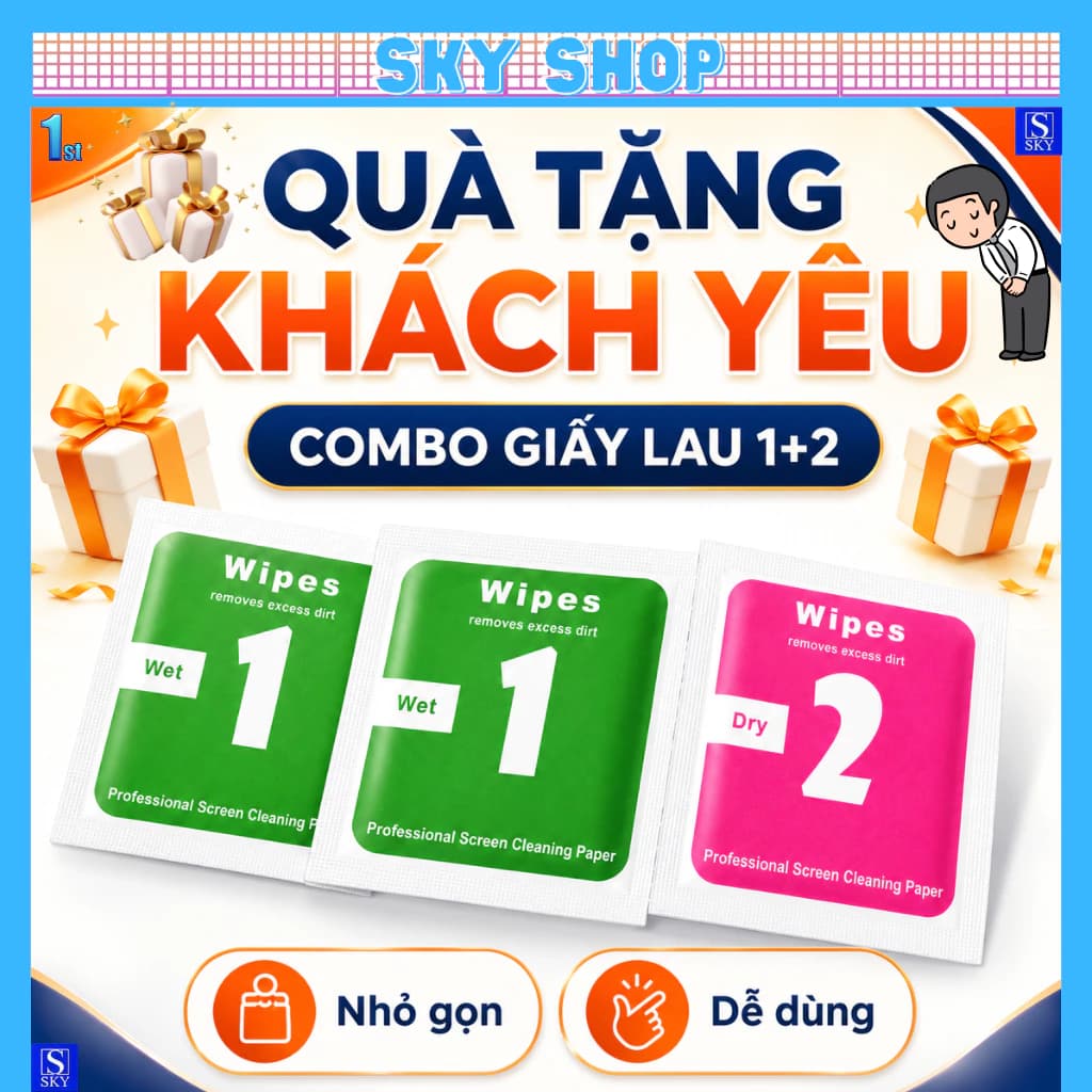 [QUÀ TẶNG GIẤY LAU] Khăn lau 1 và 2 mếng lau vệ sinh màn hình điện thoại [VIP5]