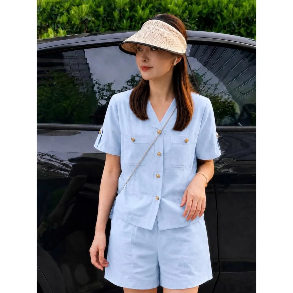 SÉT BỘ 4 MÀU CỘC TAY, CỔ CHỮ V  MỀM MẠI NĂNG ĐỘNG , THÍCH HỢP ĐI CHƠI CAFE B16