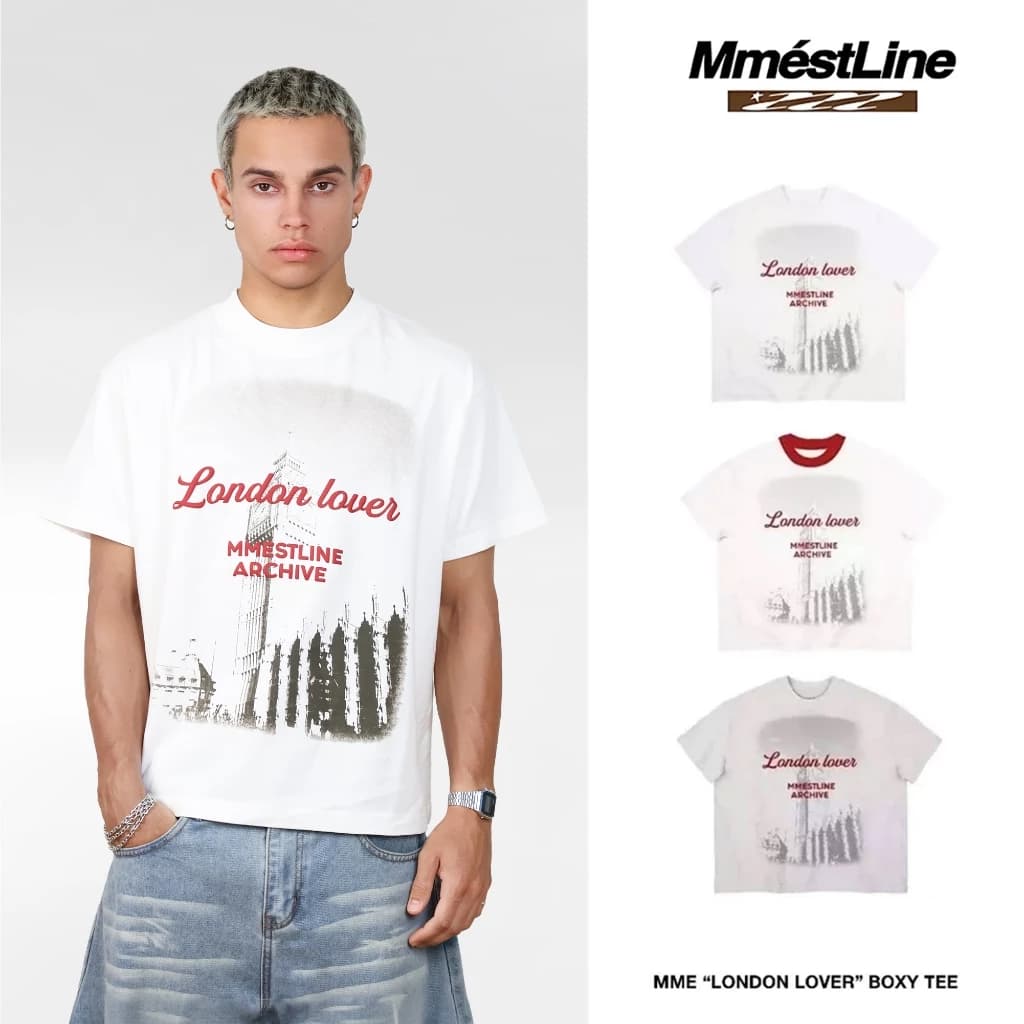 Áo thun MMESTLINE "LONDON LOVER" form Boxy in trame lụa vải Premium Cotton