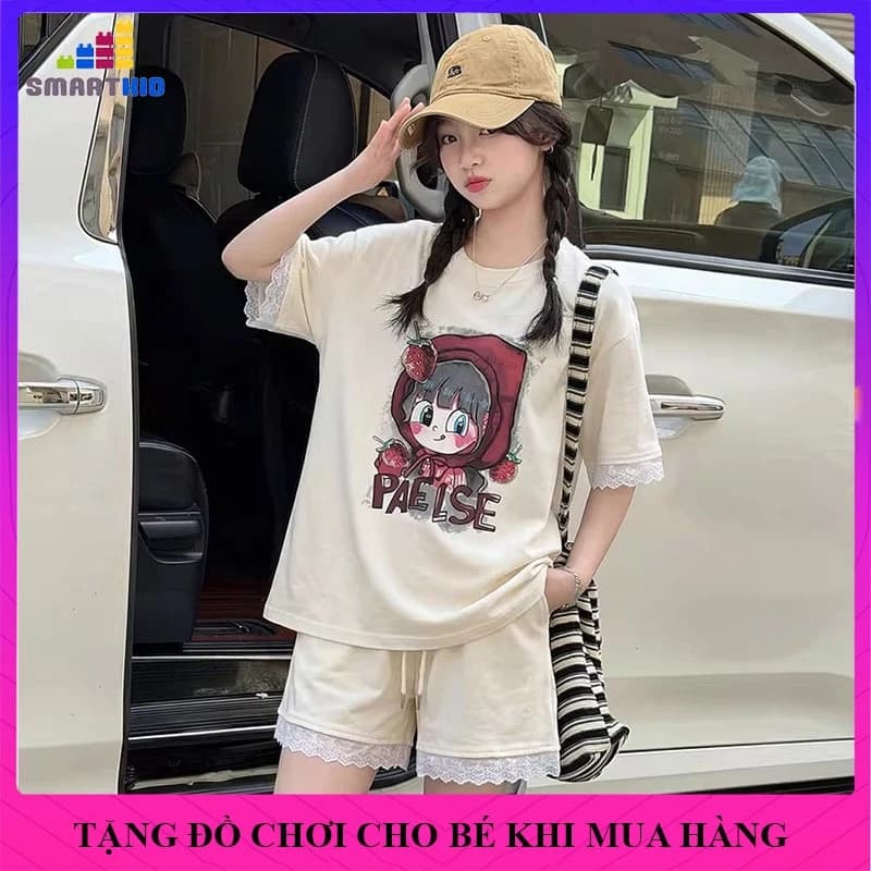 (18-50kg)Bộ cộc tay bé gái, đồ bộ cho bé gái mùa hè, quần áo mùa hè cho bé gái mẫu PSE chất liệu cotton thoáng mát