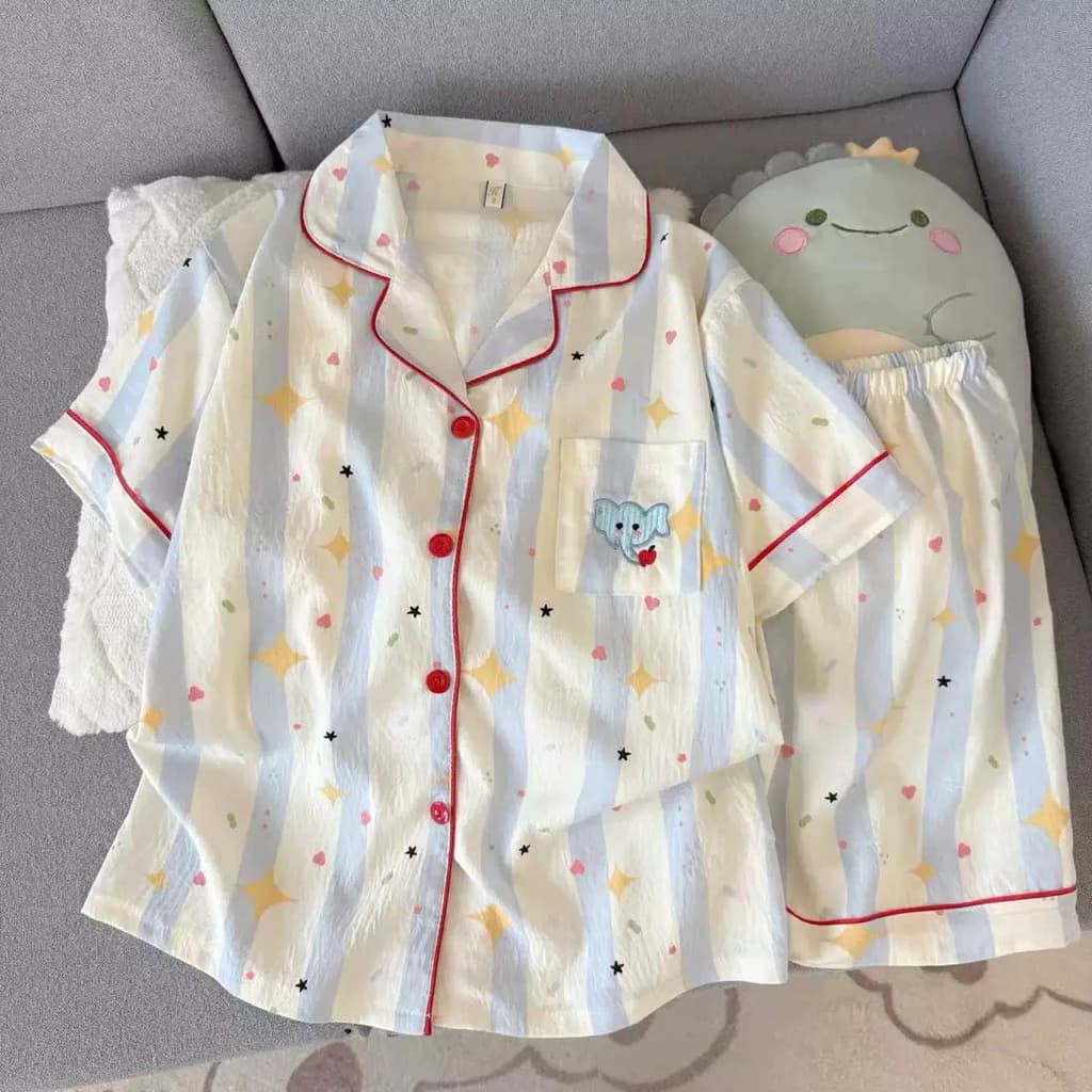 [Sẵn] Bộ ngủ pyjama đũi cotton loại đẹp, đồ ngủ nữ áo cộc quần ngắn nhiều hoạ tiết dễ thương cho cô gái ngọt ngào