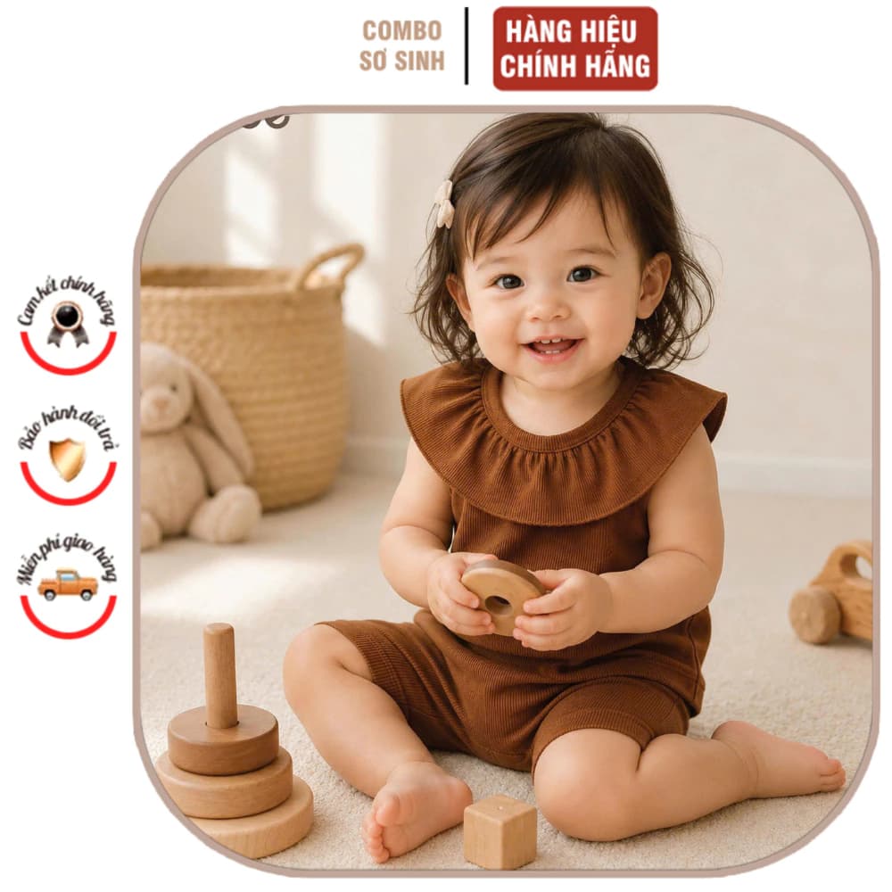 Bộ Romper Bé Gái Joonee Cổ Bèo Dễ Thương | Đồ Hè Cho Bé Mềm Mát Co Giãn Từ 9M - 4Y và từ 8-17kg.