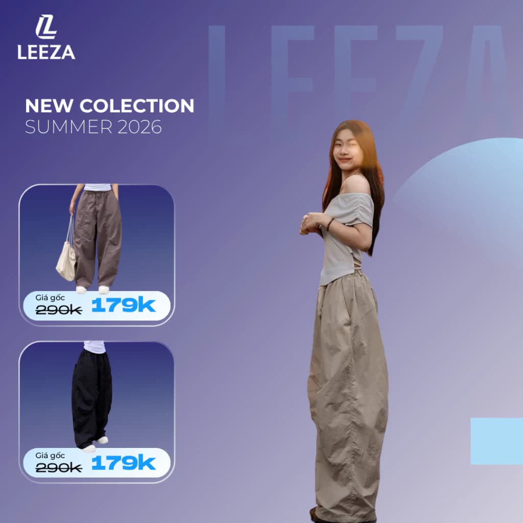 LeeZa - Quần Dáng Rộng Vintage Lưng Chun Unisex QD2