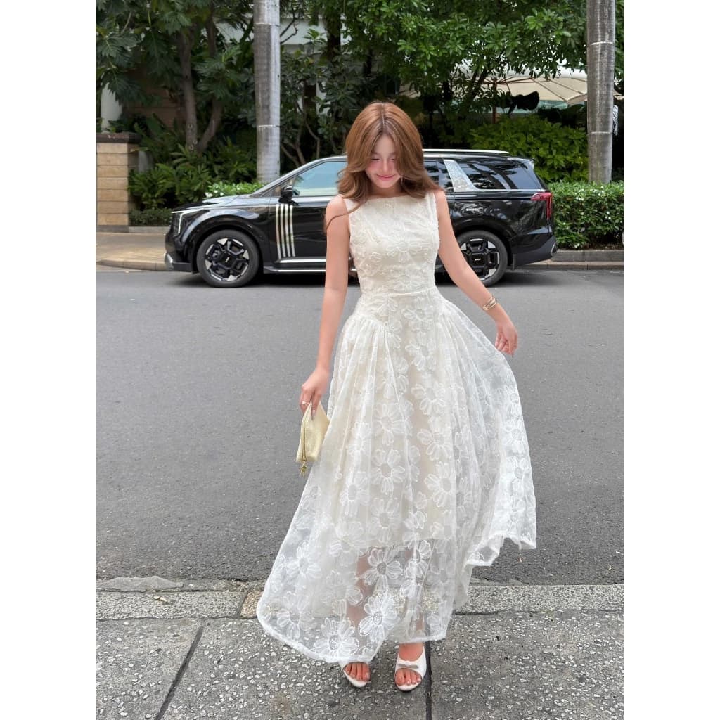 Đầm xòe BELLE FLEUR dáng dài phong cách Vintage
