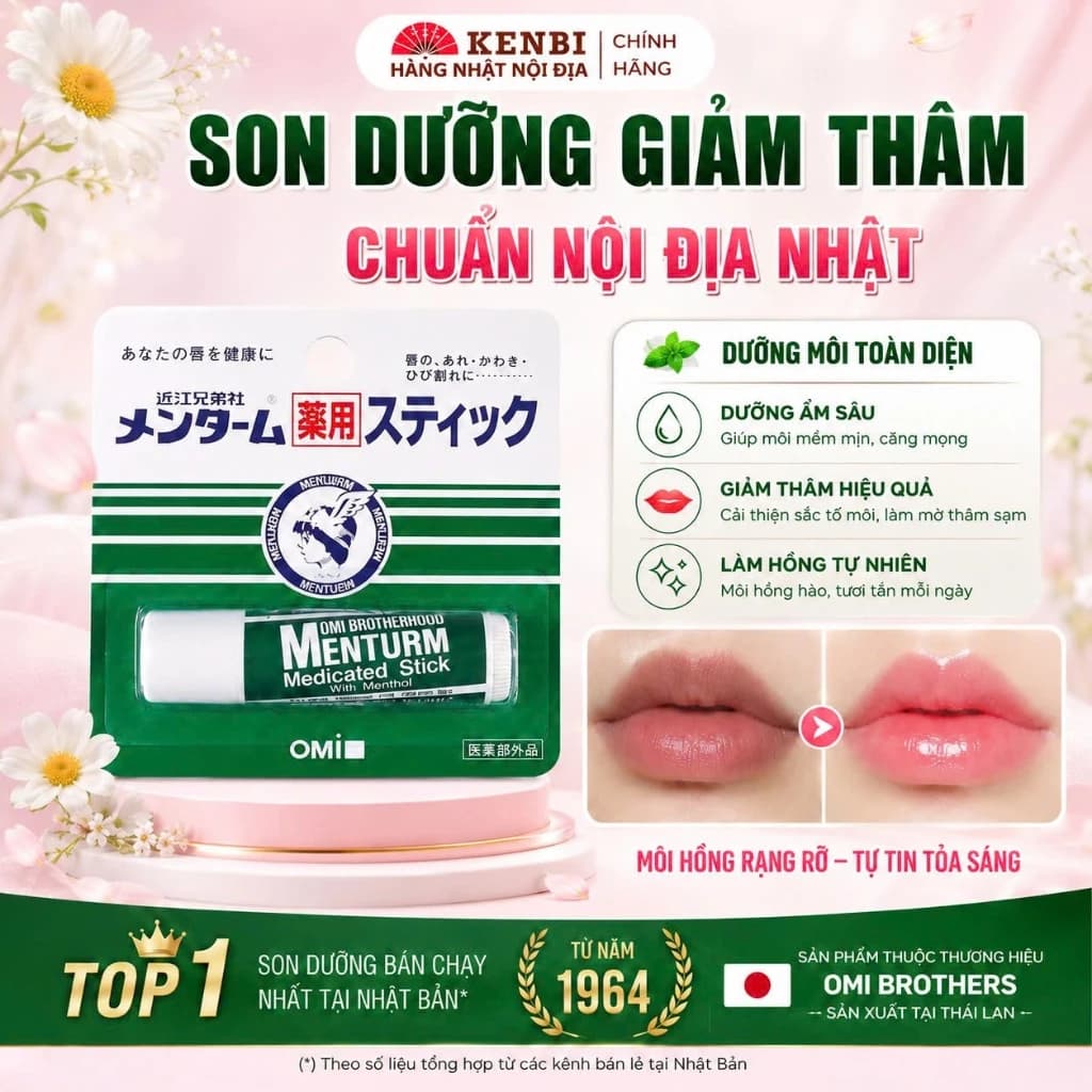 Son Dưỡng Môi Omi Brotherhood Menturm Medicated