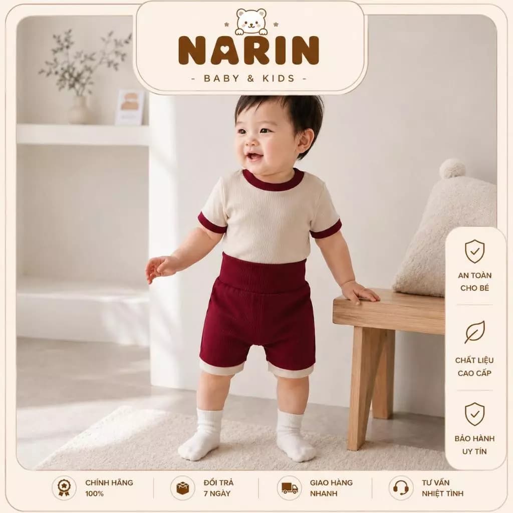 Set Áo Quần Thun Gân Joonee Cho Bé | Bộ Mặc Nhà Mềm Mát Co Giãn Dành Cho Bé 9M-24M và 8-13kg
