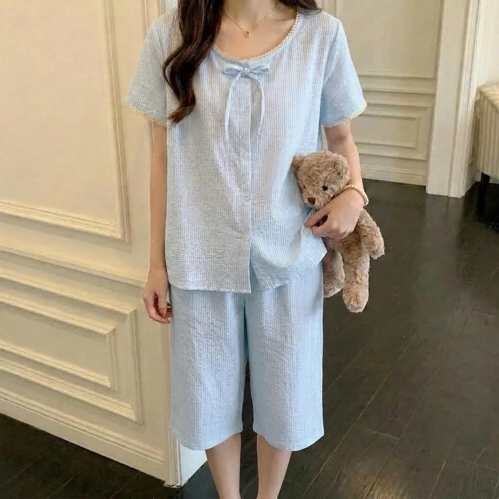 Bộ pijama nữ cánh tiên cổ tròn mặc nhà nhiều màu chất Cotton, Xô Lụa, Đũi, Tole, Lanh ĐBTK