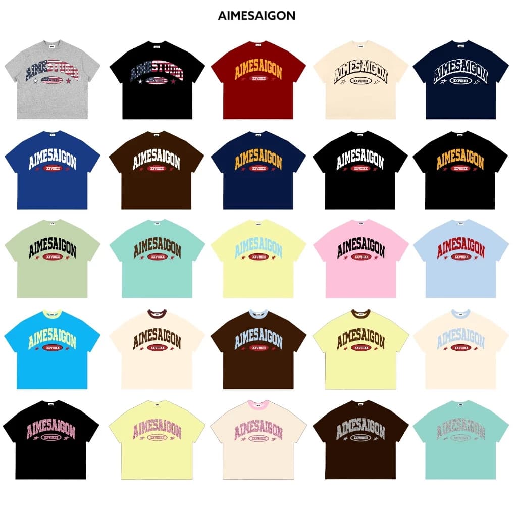 [XX Ver1 Link2] Aimesaigon Áo Thun Boxy Local Brand Cotton Cổ Tròn Form Rộng Unisex Nam Nữ "XXVIIIXX" Hot Trend Tiffany