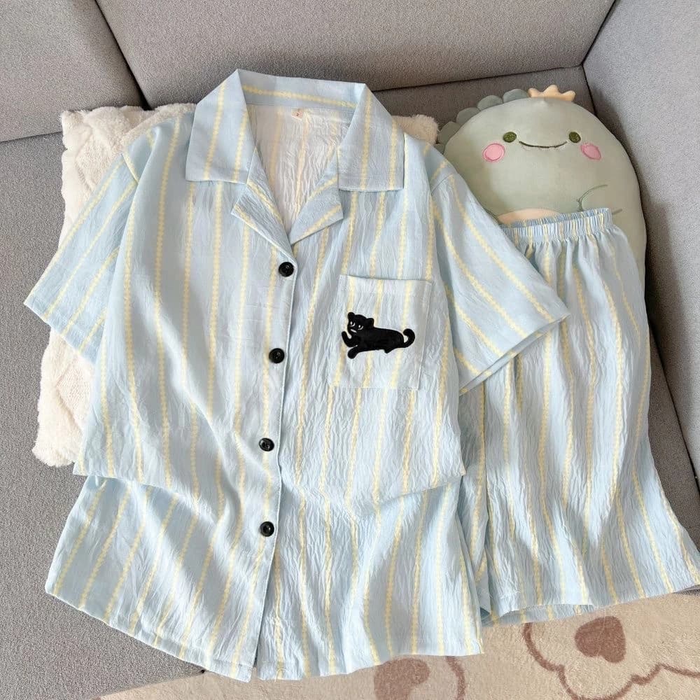 [Sẵn] Bộ ngủ pyjama cộc tay dành cho nữ nhiều hoạ tiết dễ thương 606