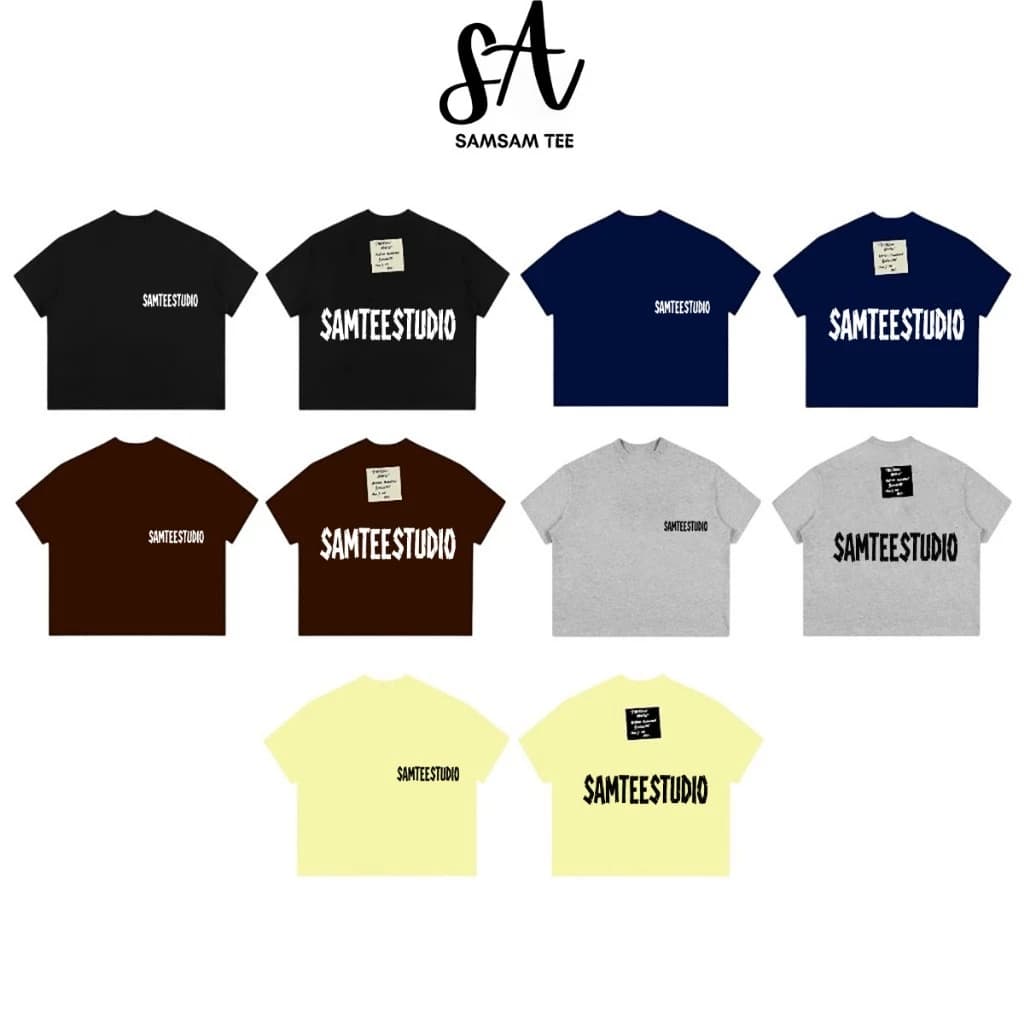 [MỚI] Áo Thun Tay Ngắn Boxy 250gsm Form Rộng Cổ Tròn "SAMPLE" Unisex Nam Nữ Phong Cách Basic Thoải Mái Mùa Hè