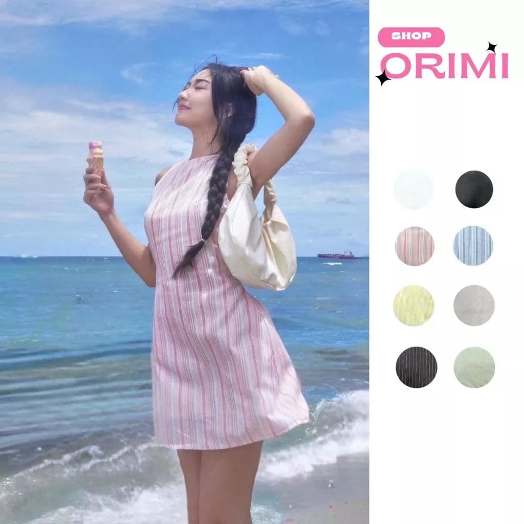 Đầm váy nữ 2 dây dáng ngắn ôm N8 đen/trắng/xanh/hồng Bigsize - ORIMI