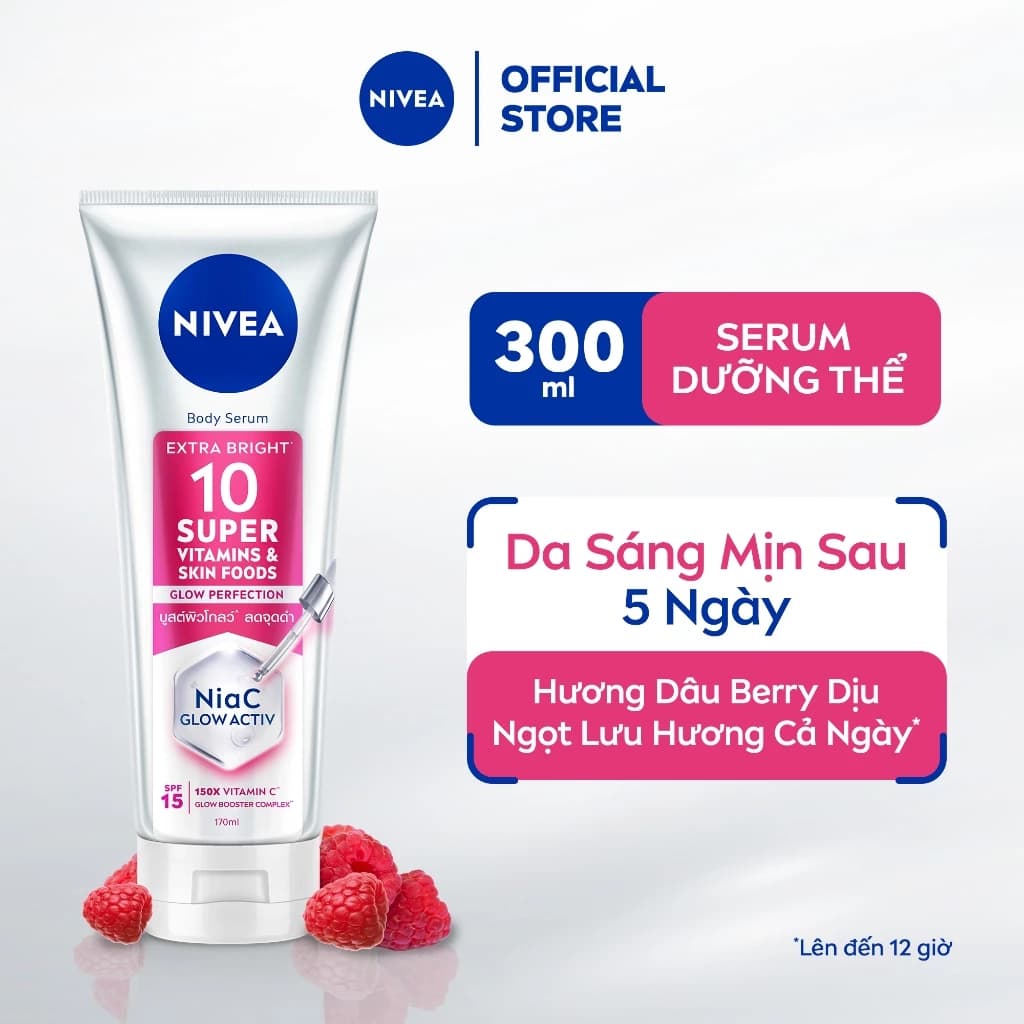 Tinh Chất Dưỡng Thể NIVEA Vitamin Serum - Dưỡng Sáng Da Sau 7 Ngày 300ml - 93824/99197/99195/99190/99192