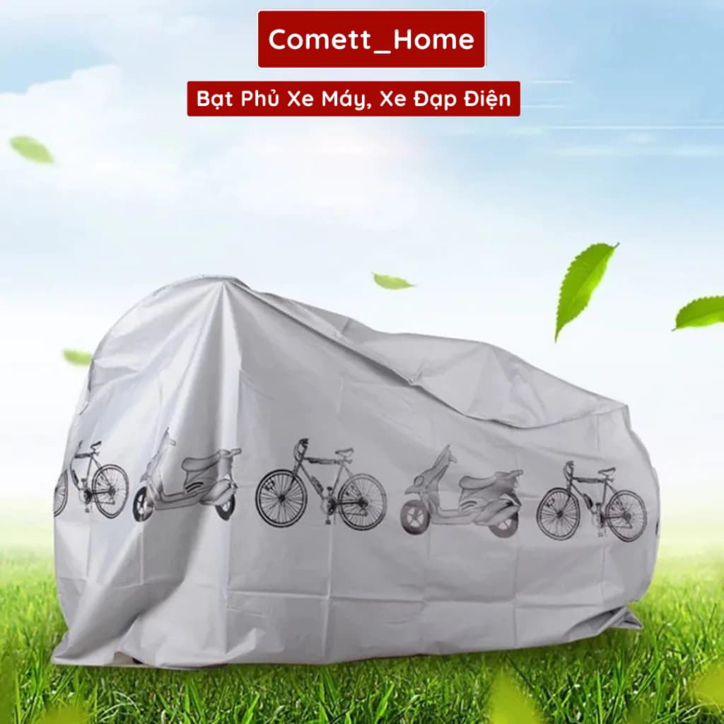 Bạt Phủ Xe Máy Chống Mưa, Nắng, Bụi Bẩn Chất Lượng Cao Chống Thấm Tuyệt Đối, Bao Trùm Cả Xe