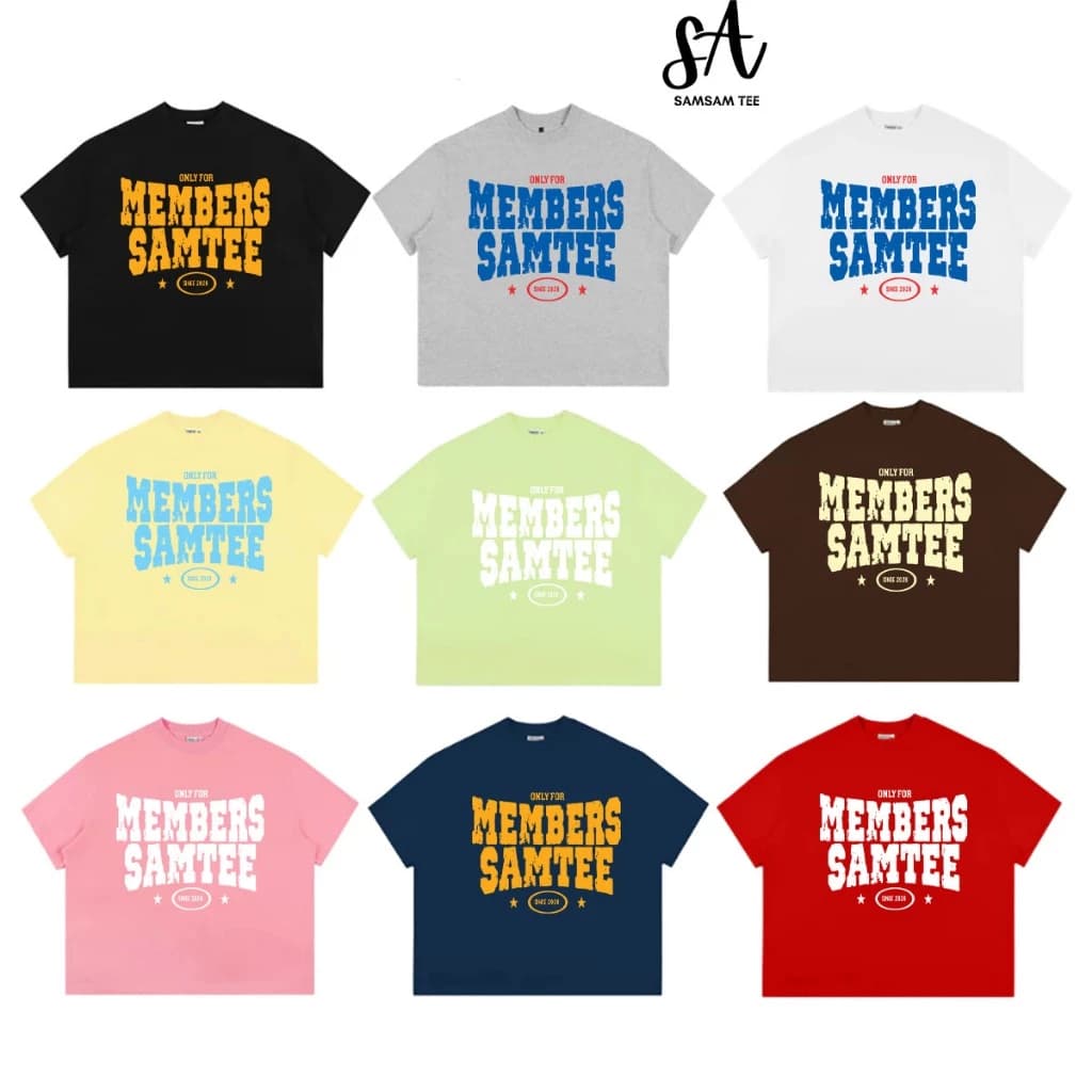 Áo Thun  "Only Members" Áo Thun Boxy Form Rộng Unisex 250Gsm Cotton