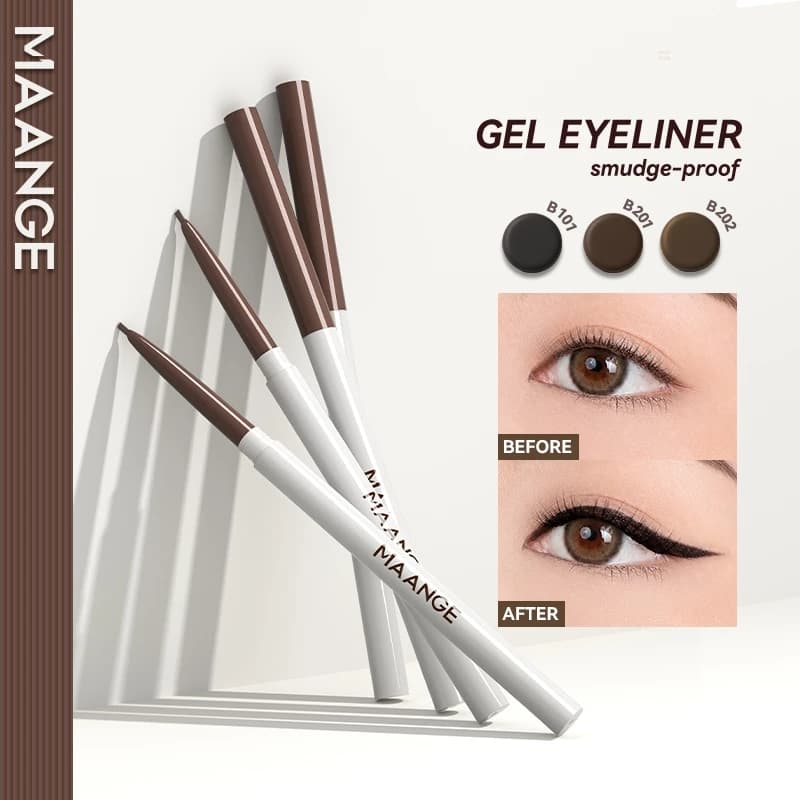 MAANGE Bút Kẻ Mắt Dạng Gel Mắt Siêu Mảnh Chống Thấm Nước Không Bị Nhòe Lâu Trôi Suốt 0.6g E07