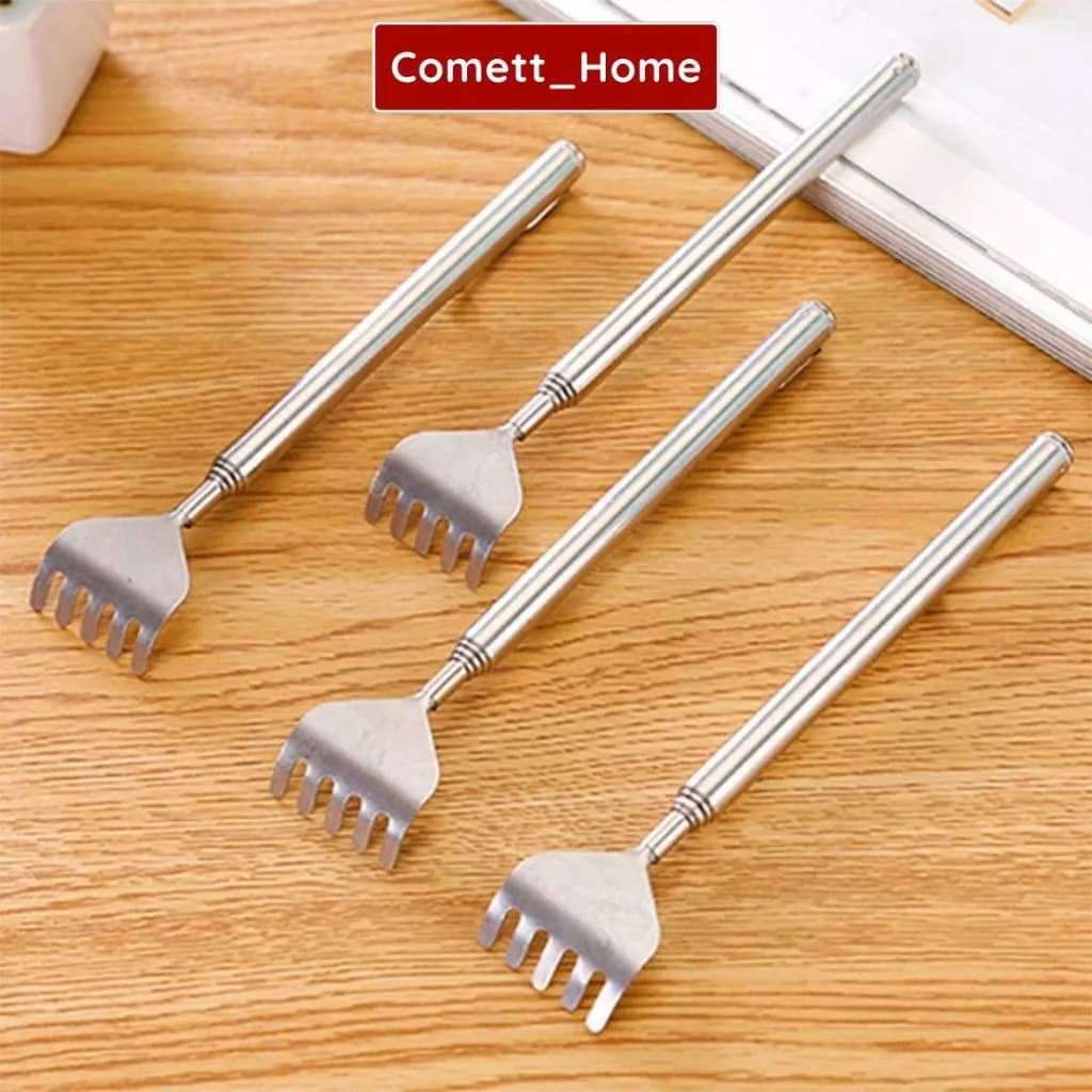 Cây Gãi Lưng Kéo Dài Rút Gọn Tiện Dụng - Combo 3 Dụng Cụ Gãi Ngứa Massage Chất Liệu Thép Không Gỉ