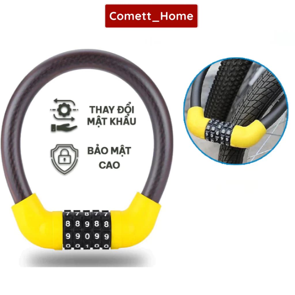 Khóa Dây Mã Số Cho Xe Đạp Xe Máy Chất Liệu Dây Thép Chắc Chắn Chống Cắt Đổi Được Mật Khẩu