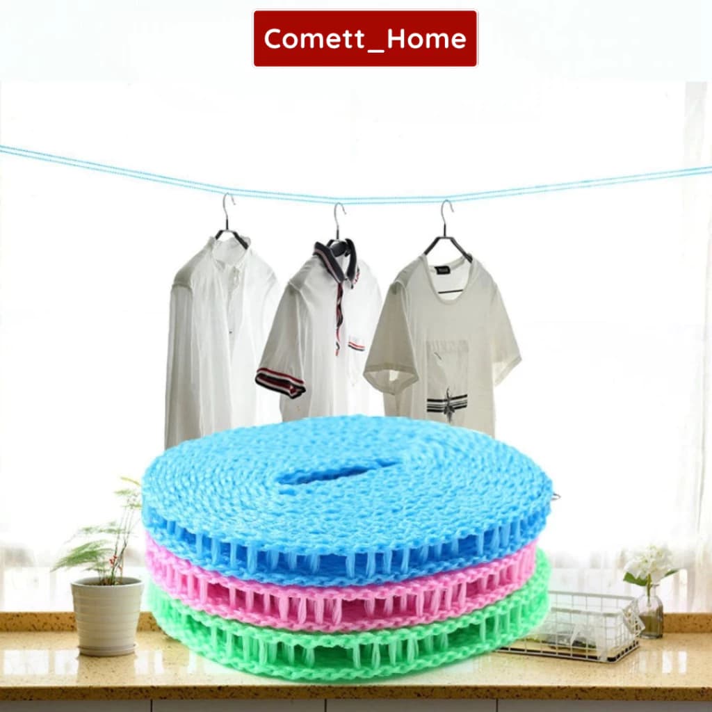 Combo 2 Dây Phơi Quần Áo Thông Minh COMET Không Cần Khoan Dài 5M Cóc Móc Tiện Dụng
